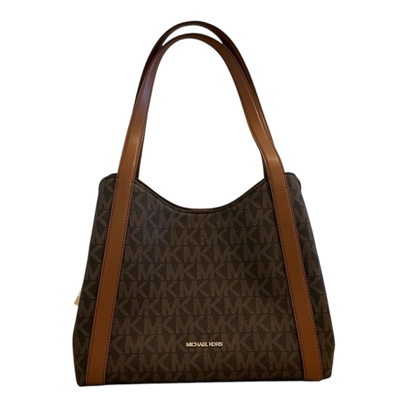Michael Kors Large Leather Shoulder Tote Purse in Brown - Picture 1 of 5